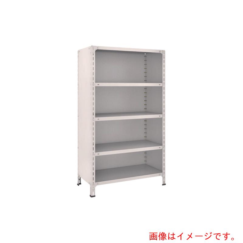 【別途送料あり】トラスコ中山（TRUSCO）　TRUSCO　スチールラック　軽量棚背板・側板付　Ｗ８７５ＸＤ４５０ＸＨ１５００　５段　ネオグレー　【品番：53X-25】