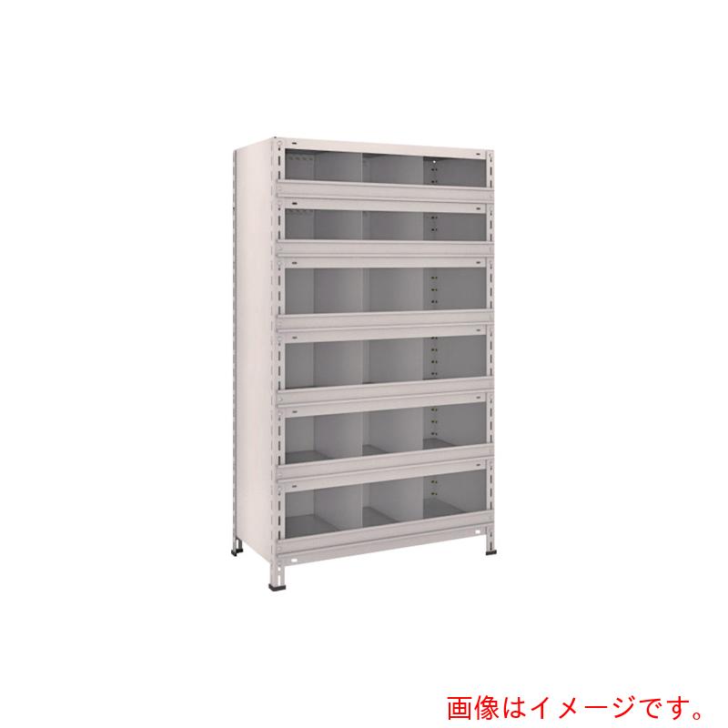【別途送料あり】トラスコ中山(TRUSCO) TRUSCO スチールラック 軽量棚 縦仕切前当付 875X450X1500 3列6段 ネオグレー 【品番:53X-57】|住設プロ 店