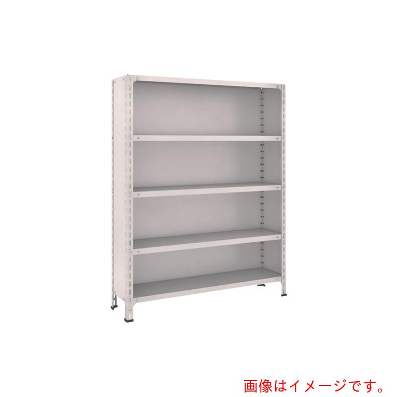 【別途送料あり】トラスコ中山（TRUSCO）　TRUSCO　スチールラック　軽量棚背板・側板付　Ｗ１２００ＸＤ３００Ｘ１５００　５段　ネオグレー　【品番：54V-25】