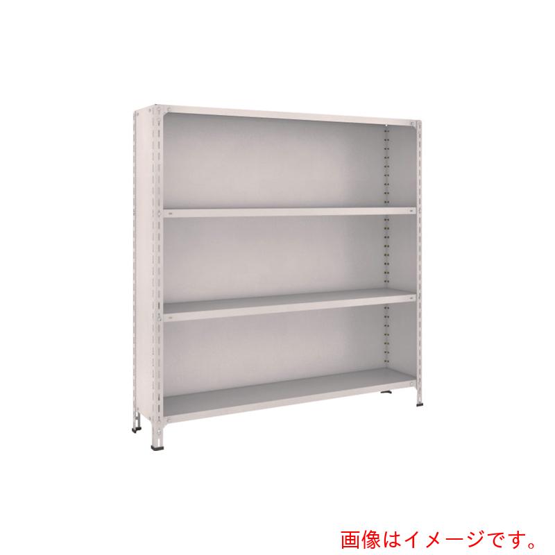 【別途送料あり】トラスコ中山（TRUSCO）　TRUSCO　スチールラック　軽量棚背板・側板付　Ｗ１５００ＸＤ３００Ｘ１５００　４段　ネオグレー　【品番：55V-24】