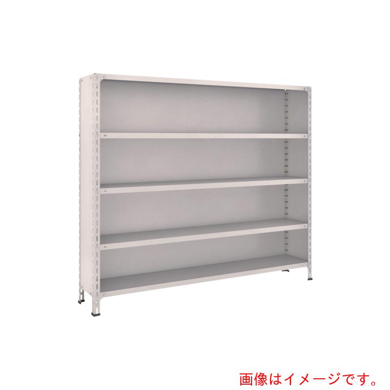 【別途送料あり】トラスコ中山（TRUSCO）　TRUSCO　スチールラック　軽量棚背板・側板付　Ｗ１８００ＸＤ３００Ｘ１５００　５段　ネオグレー　【品番：56V-25】