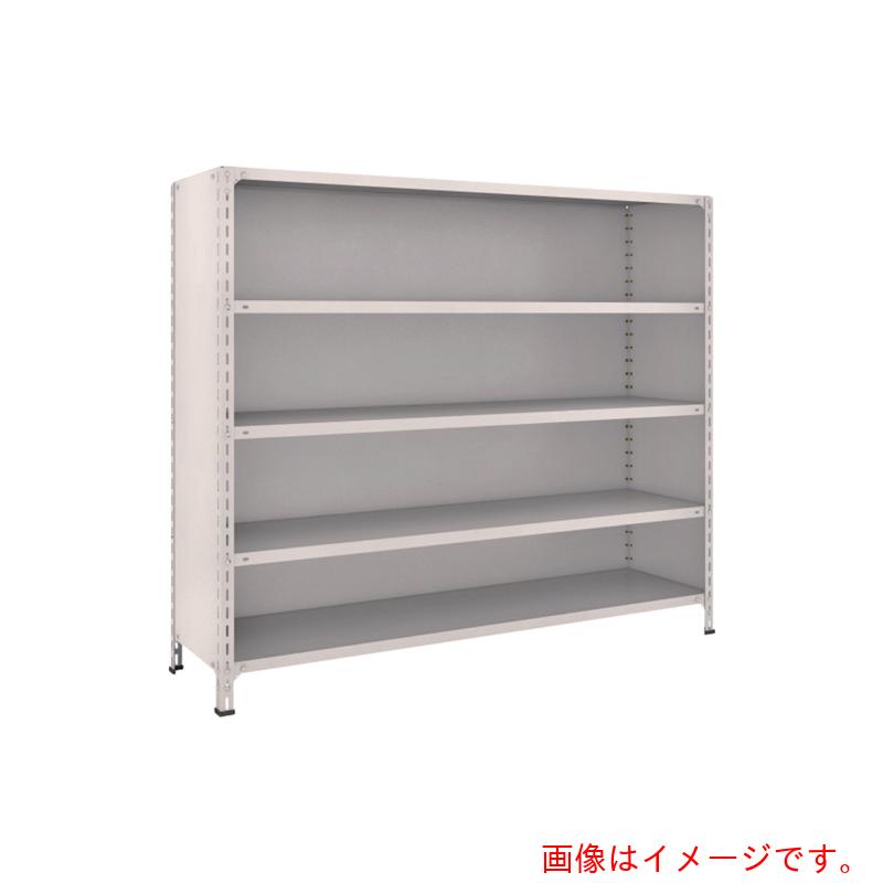 【別途送料あり】トラスコ中山（TRUSCO）　TRUSCO　スチールラック　軽量棚背板・側板付　Ｗ１８００ＸＤ４５０Ｘ１５００　５段　ネオグレー　【品番：56X-25】