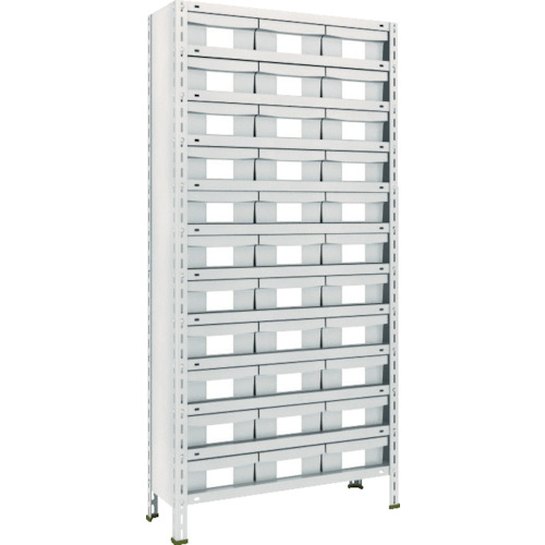 【別途送料あり】トラスコ中山（TRUSCO）　TRUSCO　スチールラック　軽量棚　８７５Ｘ３００Ｘ１８００　樹脂引出ＮＧ　大Ｘ３３　ネオグレー　【品番：63V-812F11】