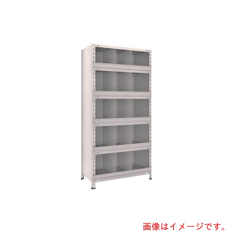 【別途送料あり】トラスコ中山（TRUSCO）　TRUSCO　スチール製軽量ボルト式棚　縦仕切前当付　Ｗ８７５×Ｄ４５０×Ｈ１８００　３列５段　ネオグレー　【品番：63X-56】