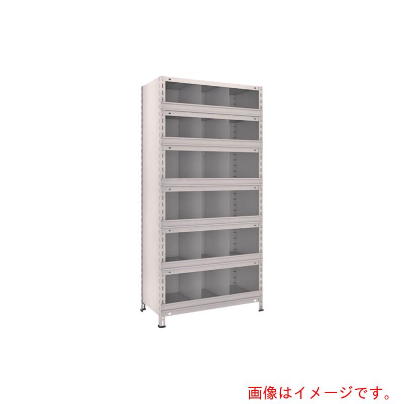 【別途送料あり】トラスコ中山(TRUSCO) TRUSCO スチール製軽量ボルト式棚 縦仕切前当付 W875×D450×H1800 3列6段 ネオグレー 【品番:63X-57】|住設プロ 店