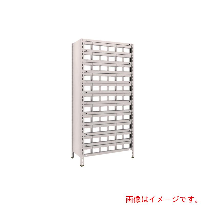 【別途送料あり】トラスコ中山(TRUSCO) TRUSCO スチールラック 軽量棚 875X450X1800 樹脂引出NG 小X66 ネオグレー 【品番:63X-812E11】
