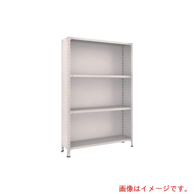 【別途送料あり】トラスコ中山（TRUSCO）　TRUSCO　スチールラック　軽量棚背板・側板付　Ｗ１２００ＸＤ３００Ｘ１８００　４段　ネオグレー　【品番：64V-24】