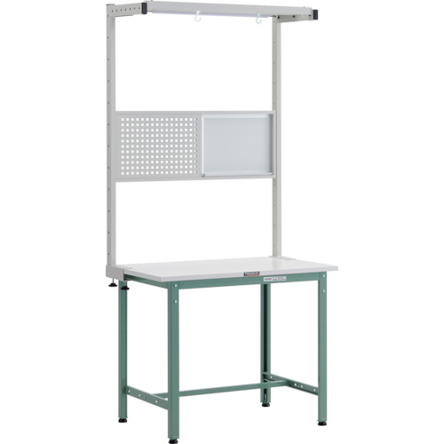 【別途送料あり】トラスコ中山(TRUSCO) TRUSCO 軽荷重作業台(300kg)AE型 900X600XH1948(全高) ツールハンガーフルセット付 グリーン色 【品番:AE-0960THFS】