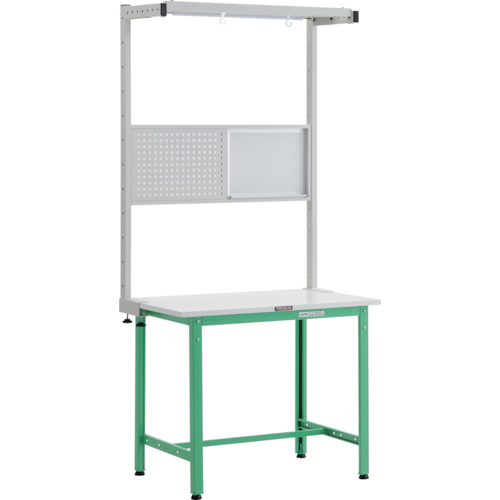 【別途送料あり】トラスコ中山(TRUSCO) TRUSCO 軽荷重作業台(300kg)AE型 900X600XH1948(全高) ツールハンガーフルセット付 ヤンググリーン色 【品番:AE-0960THFS YG】
