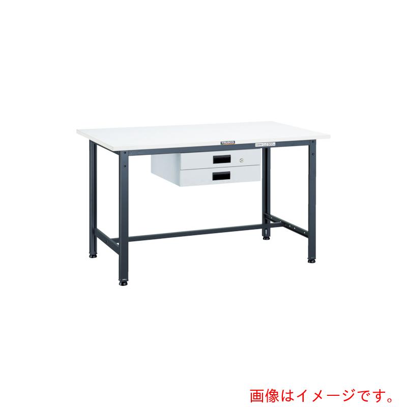 【別途送料あり】トラスコ中山（TRUSCO） TRUSCO 軽荷重作業台（３００ｋｇ）ＡＥ型 ９００Ｘ６００ＸＨ７４０ 薄型２段引出付 ホワイト色 【品番：AE-0960UDK2W】