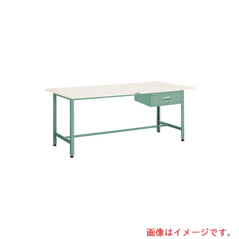【別途送料あり】トラスコ中山(TRUSCO) TRUSCO 軽荷重作業台(300kg)AE型 1500X750XH740 1段引出付 グリーン色 【品番:AE-1500F1】|住設プロ 店