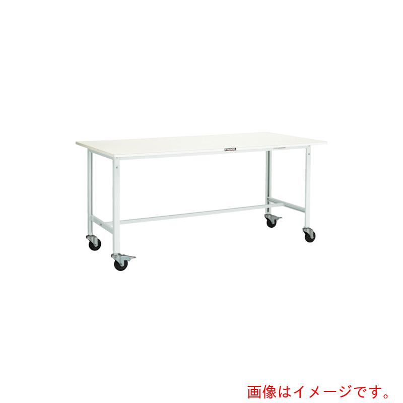 【別途送料あり】トラスコ中山（TRUSCO）　TRUSCO　軽荷重作業台（１５０ｋｇ）ＡＥ型　１８００Ｘ７５０ＸＨ８４６　φ１００キャスター付　ヤンググリーン色　【品番：AE-1800C100 YG】