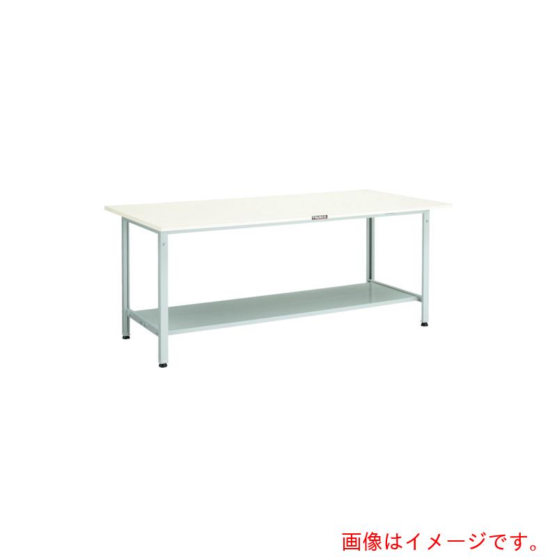 【別途貨物輸送あり】トラスコ中山（TRUSCO） TRUSCO 軽掛け目御役目台（３００ｋｇ）ＡＥ型 １８００Ｘ７５０ＸＨ７４０ 下棚２枚付 白いこと色 【品番：AE-1800LT2 W】