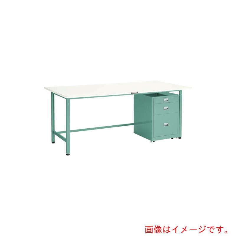 【別途送料あり】トラスコ中山（TRUSCO）　TRUSCO　軽荷重作業台（３００ｋｇ）ＡＥ型　１８００Ｘ９００ＸＨ７４０　３段キャビネット付　ダークグレー色　【品番：AE-1809UDC111 DG】｜住設プロ　店