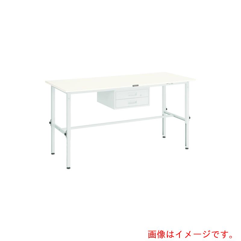 【別途送料あり】トラスコ中山（TRUSCO）　TRUSCO　軽荷重作業台高さ調節式（１５０ｋｇ）ＡＥＭ型　９００Ｘ６００ＸＨ６５０～９５０　２段引出付　グリーン色　【品番：AEM-0960F2】