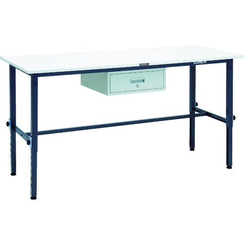 【別途送料あり】トラスコ中山（TRUSCO）　TRUSCO　軽荷重作業台高さ調節式（１５０ｋｇ）ＡＥＭ型　１８００Ｘ７５０ＸＨ６５０～９５０　１段引出付　ダークグレー色　【品番：AEM-1800F1 DG】