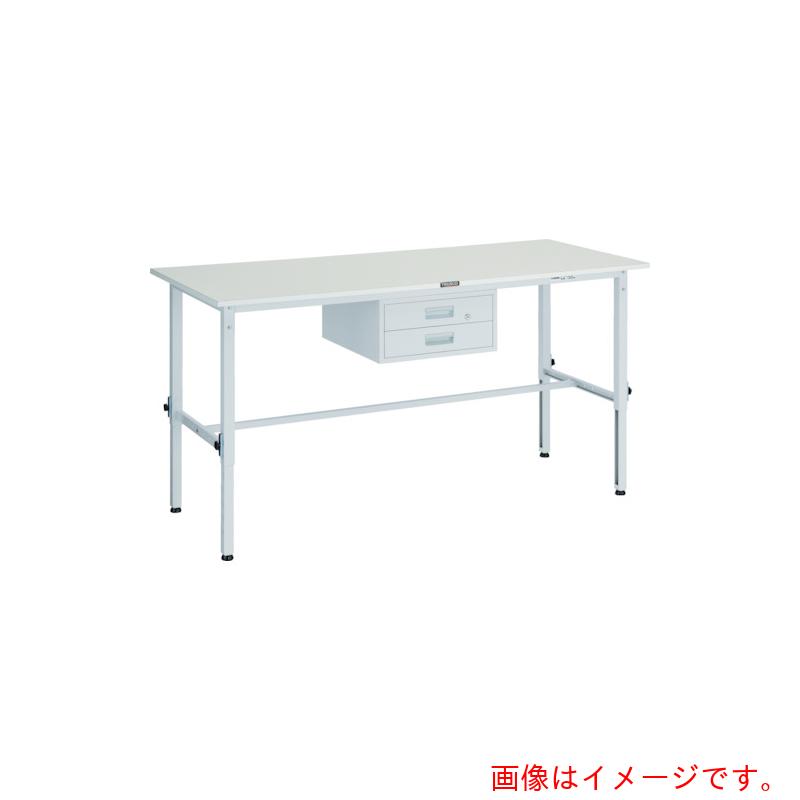【別途送料あり】トラスコ中山（TRUSCO）　TRUSCO　軽荷重作業台高さ調節式（１５０ｋｇ）ＡＥＭ型　１８００Ｘ９００ＸＨ６５０～９５０　２段引出付　ホワイト色　【品番：AEM-1809F2 W】
