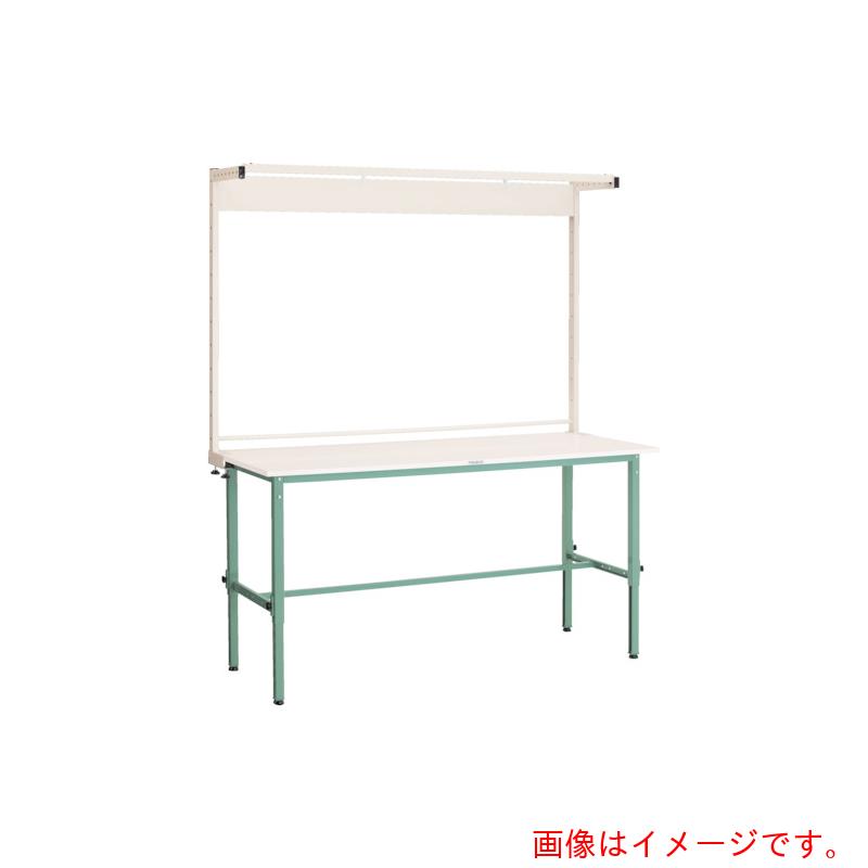 【別途送料あり】トラスコ中山（TRUSCO）　TRUSCO　軽荷重作業台高さ調節式（１５０ｋｇ）ＡＥＭ型　１８００Ｘ９００ＸＨ１８５８～２１５８（全高）　ツールハンガー付　グリーン色　【品番：AEM-1809THN】