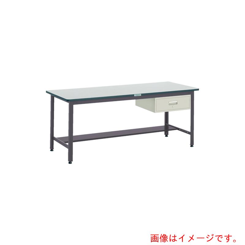 【別途送料あり】トラスコ中山（TRUSCO）　TRUSCO　中荷重作業台（５００ｋｇ）ＡＥＷ型　１５００Ｘ９００ＸＨ７４０　１段引出付　ダークグレー色　【品番：AEWP-1590F1】