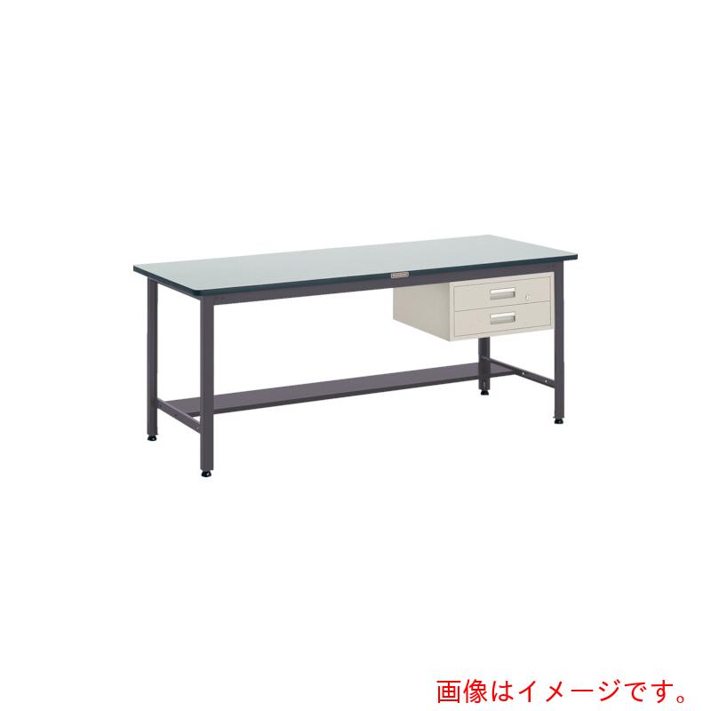 【別途送料あり】トラスコ中山(TRUSCO) TRUSCO 中荷重作業台(500kg)AEW型 1500X900XH740 2段引出付 ダークグレー色 【品番:AEWP-1590F2】|住設プロ 店