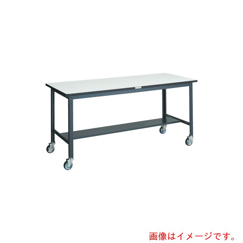 【別途送料あり】トラスコ中山（TRUSCO）　TRUSCO　中荷重作業台（２５０ｋｇ）ＡＥＷ型　１８００Ｘ７５０ＸＨ８４６　φ１００ウレタンキャスター付　ダークグレー色　【品番：AEWP-1875CU100】｜住設プロ　店