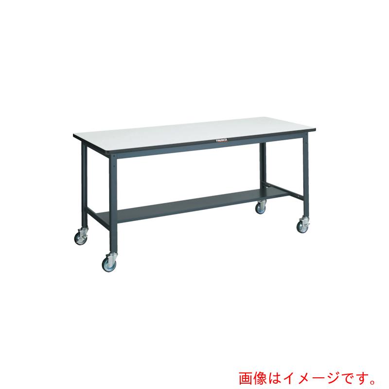 【別途送料あり】トラスコ中山（TRUSCO）　TRUSCO　中荷重作業台（２５０ｋｇ）ＡＥＷ型　９００Ｘ６００ＸＨ８４６　φ１００ウレタンキャスター付　ダークグレー色　【品番：AEWR-0960CU100】