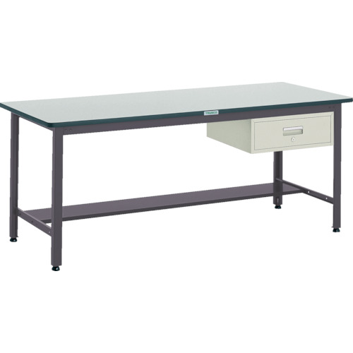【別途送料あり】トラスコ中山（TRUSCO）　TRUSCO　中荷重作業台（５００ｋｇ）ＡＥＷ型　９００Ｘ６００ＸＨ７４０　１段引出付　ダークグレー色　【品番：AEWR-0960F1】