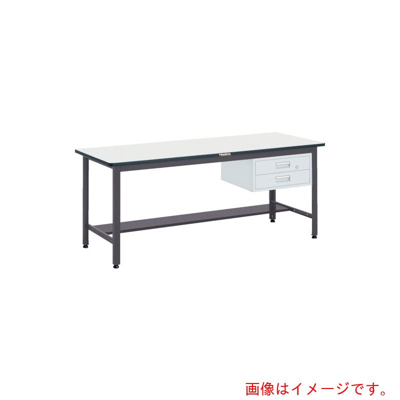 【別途送料あり】トラスコ中山（TRUSCO）　TRUSCO　中荷重作業台（５００ｋｇ）ＡＥＷ型　１８００Ｘ９００ＸＨ７４０　２段引出付　ダークグレー色　【品番：AEWR-1890F2】
