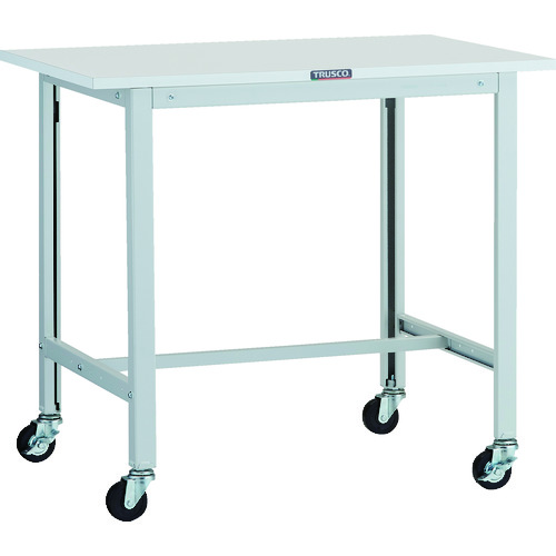 トラスコ中山（TRUSCO） TRUSCO 軽掛け目進め方台（１００ｋｇ）ＡＯ型 ９００Ｘ６００ＸＨ８０９ φ７５キャスター付 白いこと色 【品番：AO-0960C75】 DIY・工具-作業台-はしご・作業台