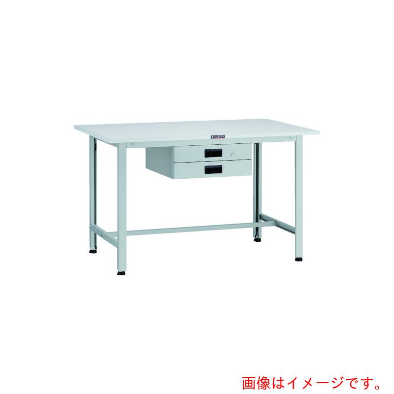 【別途送料あり】トラスコ中山(TRUSCO) TRUSCO 軽荷重作業台(200kg)AO型 1200X600XH740 薄型2段引出付 ホワイト色 【品番:AO-1260UDK2】|住設プロ 店