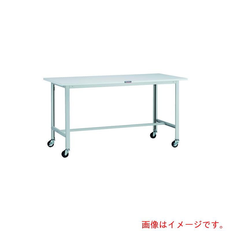 【別途送料あり】トラスコ中山（TRUSCO）　TRUSCO　軽荷重作業台（１００ｋｇ）ＡＯ型　１５００Ｘ６００ＸＨ８０９　φ７５キャスター付　ホワイト色　【品番：AO-1560C75】