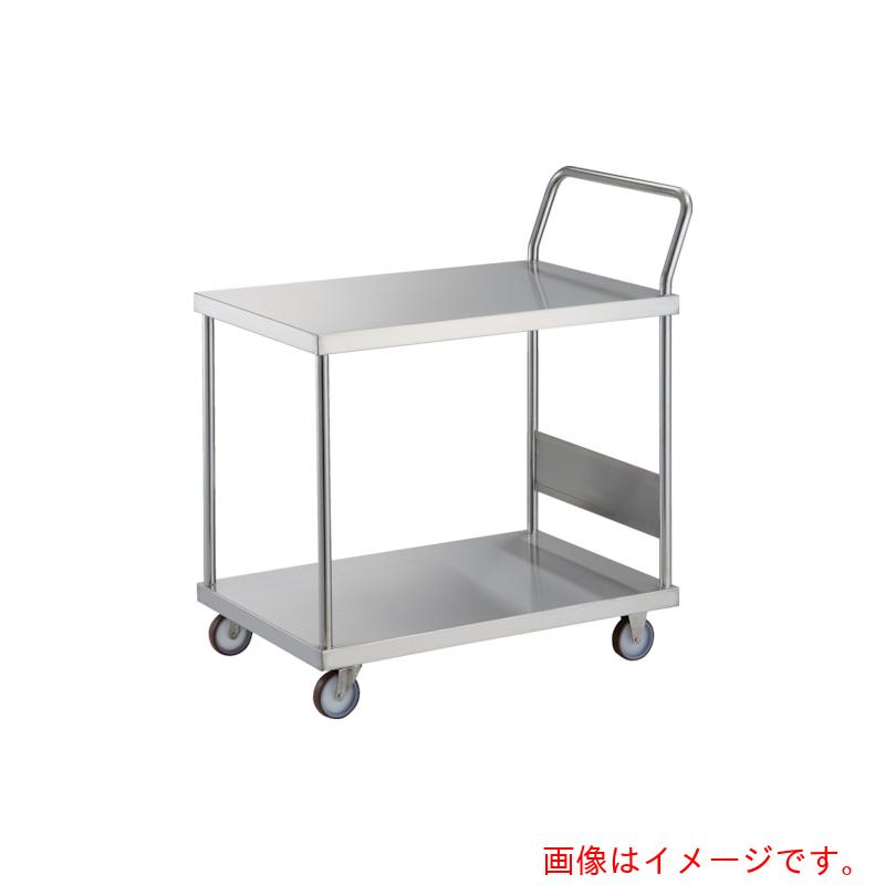 【別途送料あり】トラスコ中山（TRUSCO）　TRUSCO　ステンレス台車　オールステン台車　１２００Ｘ７５０　片袖２段　ＮＵ車輪　ハンドル高さ１０５０　【品番：AS-12H-100NU】