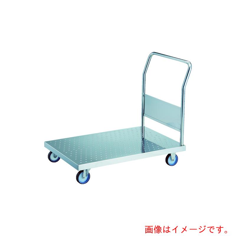 【別途送料あり】トラスコ中山（TRUSCO）　TRUSCO　オールステンレス製運搬車　オールステンレスエンボス天板台車　（固定ハンドルタイプ・ナイロンウレタン車輪）　１２００&times;７５０&times;８５０　【品番：AS-EM1-100NU】｜住設プロ　店