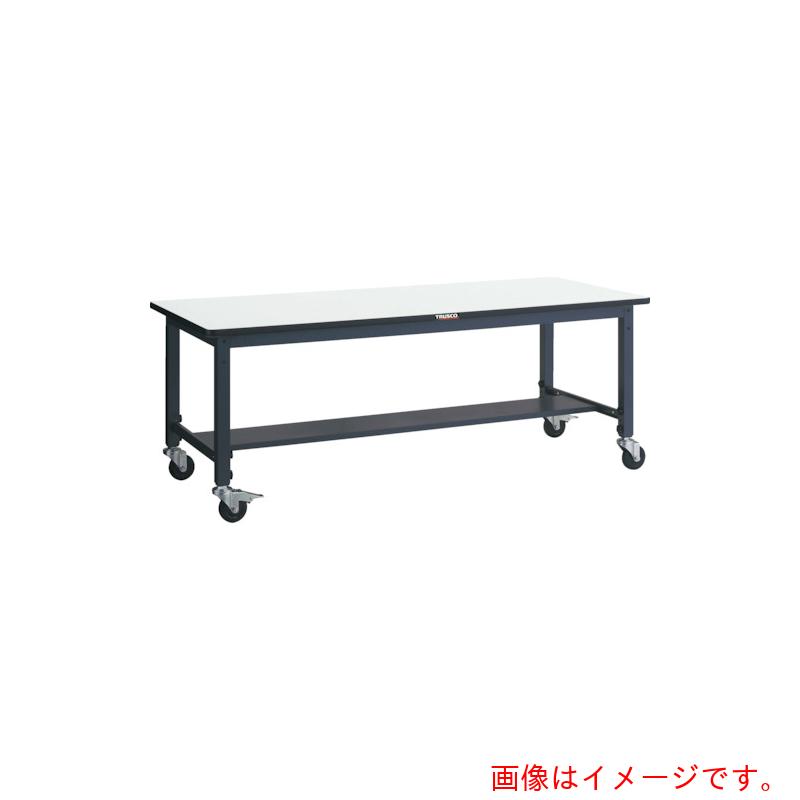 【別途送料あり】トラスコ中山（TRUSCO）　TRUSCO　軽荷重作業台高さ調節式（１００ｋｇ）ＡＷＭ型　９００Ｘ６００ＸＨ８０６～１０１６　φ１００キャスター付　ダークグレー色　【品番：AWMS-0960C100】