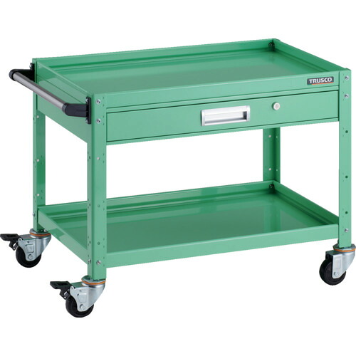 トラスコ中山(TRUSCO) TRUSCO ツールワゴン バーディワゴン 750X500 引出付 ヤンググリーン 【品番:BDW-672V-YG】|住設プロ 店