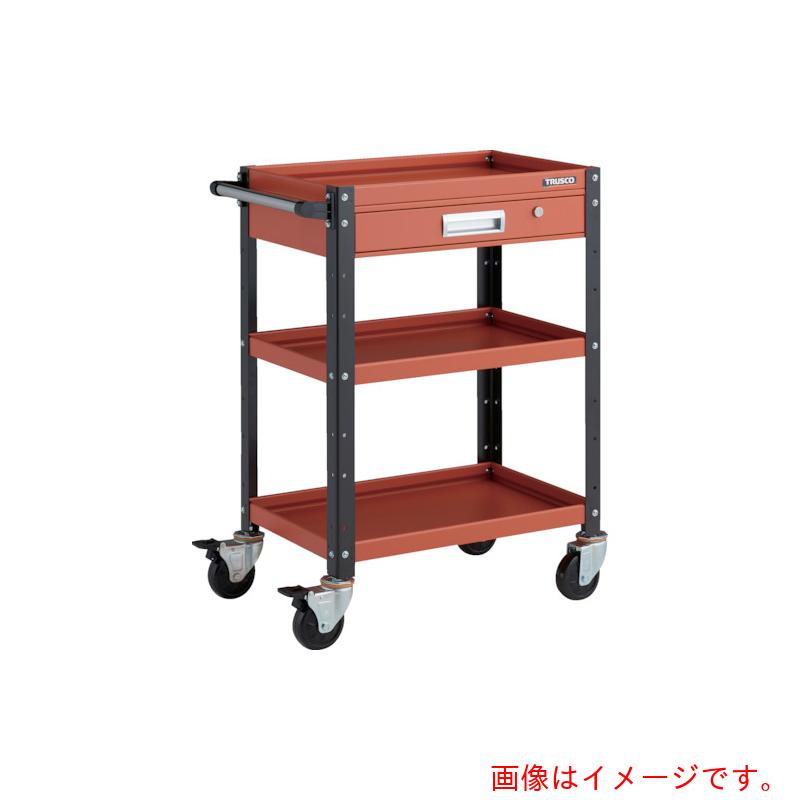 トラスコ中山(TRUSCO) TRUSCO ツールワゴン バーディワゴン 600X400 引出付 オレンジ/ブラック 【品番:BDW-963V-ORBK】