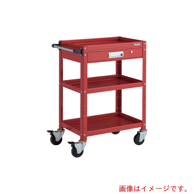 トラスコ中山（TRUSCO）　TRUSCO　ツールワゴン　バーディワゴン　６００Ｘ４００　引出付　レッド　【品番：BDW-963V-RR】