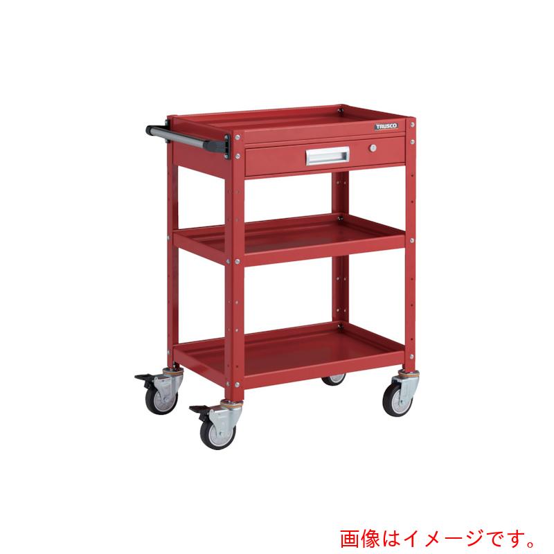 トラスコ中山(TRUSCO) TRUSCO ツールワゴン バーディワゴン 600X400 引出付 ウレタン車輪 レッド 【品番:BDW-963VU-RR】|住設プロ 店