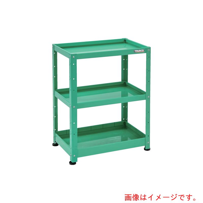トラスコ中山（TRUSCO） TRUSCO 小型雄捻子式棚 バーディワゴンラック型 ７５０Ｘ５００ 浅２深１段 青少年緑であること 【品番：BDW-R973F1-YG】