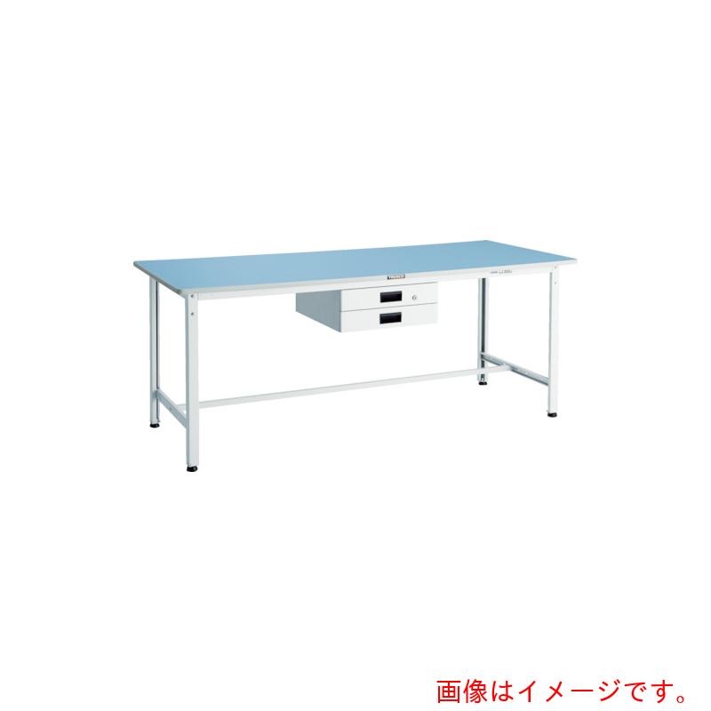 【別途送料あり】トラスコ中山（TRUSCO）　TRUSCO　軽荷重作業台（２５０ｋｇ）ＢＥ型　１８００Ｘ９００ＸＨ７４０　薄型２段引出付　ホワイト色　【品番：BER-1890UDK2W】｜住設プロ　店