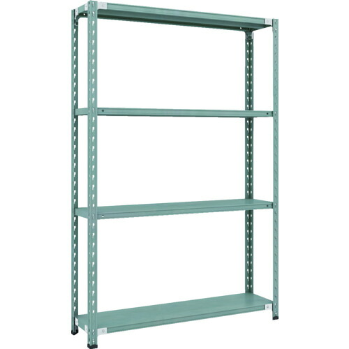 トラスコ中山（TRUSCO） TRUSCO ＣＢ型セミボルトレス軽中量棚 １２００Ｘ３００ＸＨ１８００ ４段 緑であること 【品番：CB-6434-GN】