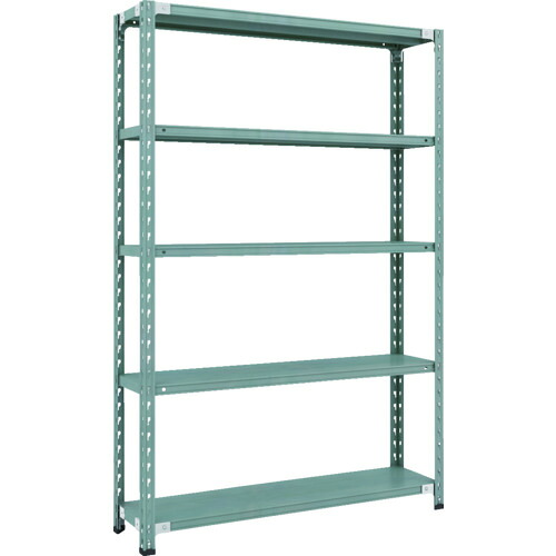 トラスコ中山（TRUSCO）　TRUSCO　ＣＢ型セミボルトレス軽中量棚　１２００Ｘ３００ＸＨ１８００　５段　グリーン　【品番：CB-6435-GN】｜住設プロ　店 17,127円