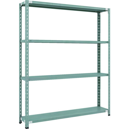 トラスコ中山（TRUSCO） TRUSCO ＣＢ型セミボルトレス軽中量棚 １５００Ｘ３００ＸＨ１８００ ４段 グリーン 【品番：CB-6534-GN】