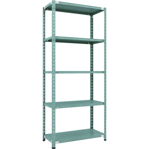 トラスコ中山（TRUSCO） TRUSCO ＣＢ型セミボルトレス軽中量棚 ９００Ｘ４５０ＸＨ２１００５段 緑であること 【品番：CB-7345-GN】