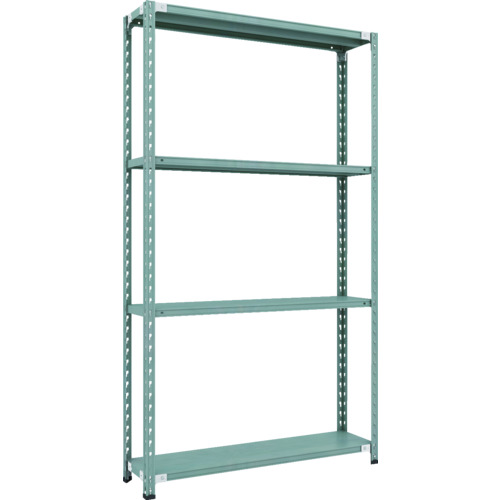 トラスコ中山（TRUSCO） TRUSCO ＣＢ型セミボルトレス軽中量棚 １２００Ｘ３００ＸＨ２１００４段 緑であること 【品番：CB-7434-GN】