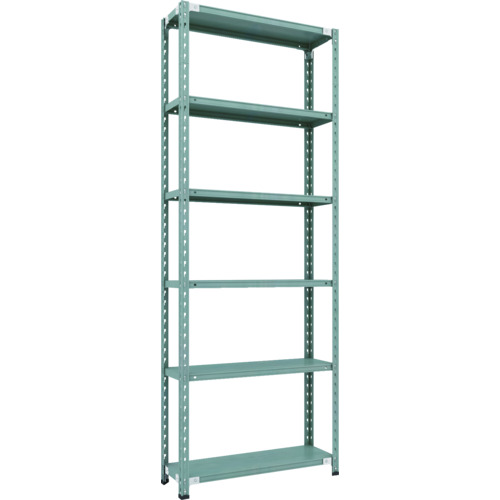 トラスコ中山（TRUSCO） TRUSCO ＣＢ型セミボルトレス軽中量棚 ９００Ｘ３００ＸＨ２４００ ６段 緑であること 【品番：CB-8336-GN】