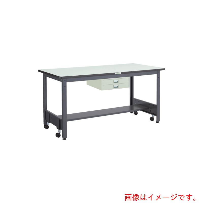 【別途送料あり】トラスコ中山（TRUSCO）　TRUSCO　中荷重作業台（５００ｋｇ）ＣＦＷ型　１２００Ｘ６００ＸＨ７４０　薄型２段引出付　ダークグレー色　【品番：CFWP-1260UDC2】
