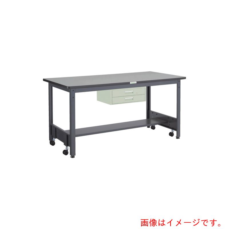 【別途貨物輸送あり】トラスコ中山（TRUSCO） TRUSCO 中掛け目御役目台（５００ｋｇ）ＣＦＷ型 １２００Ｘ７５０ＸＨ７４０ ２段引出付 うす暗い薄墨色色 【品番：CFWR-1275F2】