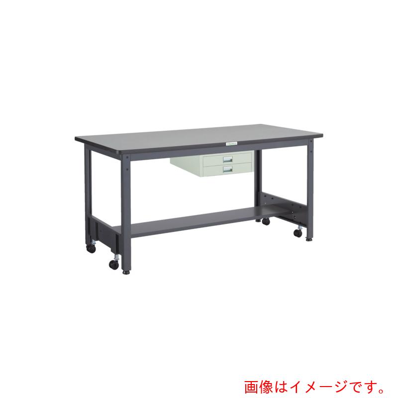 【別途送料あり】トラスコ中山（TRUSCO）　TRUSCO　中荷重作業台（５００ｋｇ）ＣＦＷ型　１５００Ｘ９００ＸＨ７４０　薄型２段引出付　ダークグレー色　【品番：CFWR-1590UDC2】｜住設プロ　店