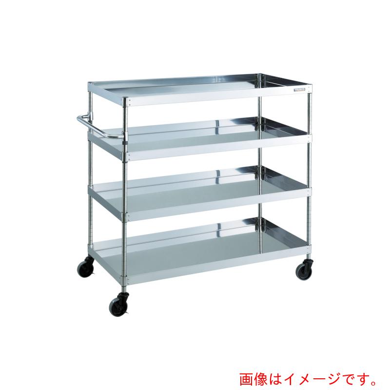 トラスコ中山（TRUSCO）　TRUSCO　ステンレス製ワゴン　クリーンフェニックスワゴン　ＳＵＳ４３０　Ｗ７５０×Ｄ５００×Ｈ１２００　４段　【品番：CPE4-1274】